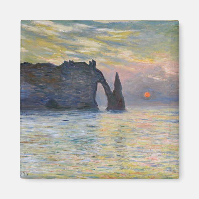 Monet - The Manneport, Cliff at Etretat, Sunset Magnet (Vorne)