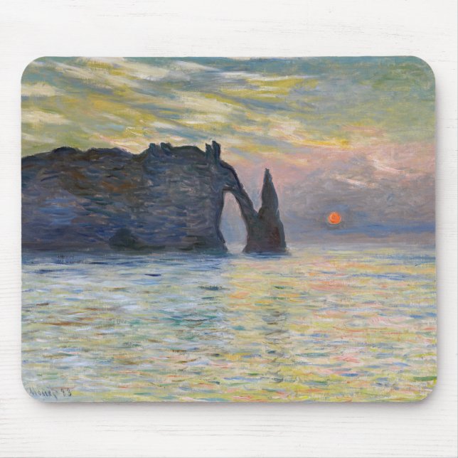 Monet - The Manneport, Cliff at Etretat, Sunset Mousepad (Vorne)
