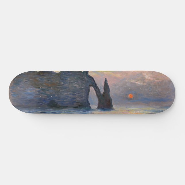 Monet - The Manneport, Cliff at Etretat, Sunset Skateboard (Horizontal)