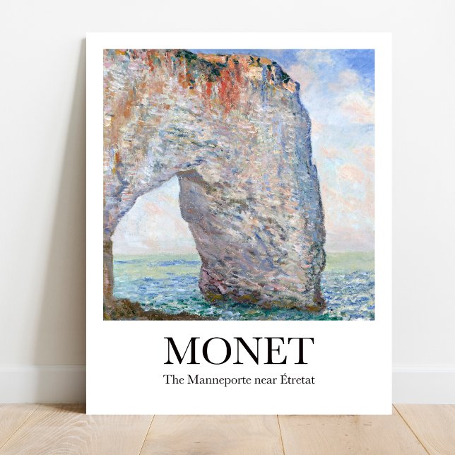 Monet The Manneporte bei Étretat Poster (Monet's "Manneporte near Étretat" poster: Normandy cliffs in vibrant Impressionist colors)