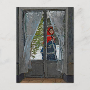 Monet The Red KerChief Vintage Malerei Postkarte