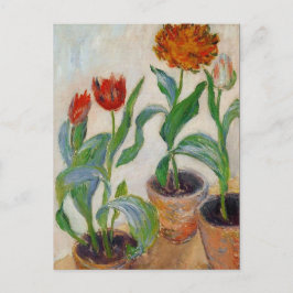 Monet Three Pots of Tulips Postkarte