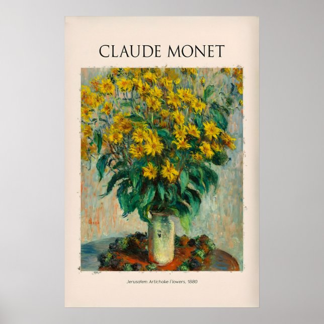 Monet Topinambur-Blumen Stilleben Poster (Vorne)