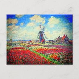 Monet Tulips Windmill Ankündigungspostkarte