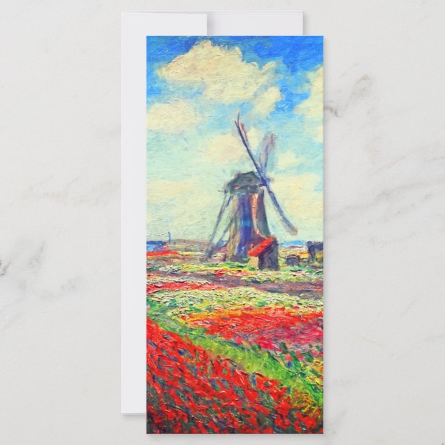 Monet Tulips Windmill Card (Vorderseite)
