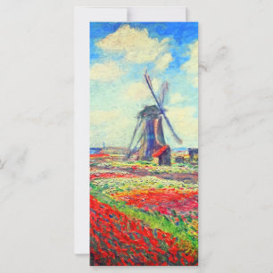 Monet Tulips Windmill Card