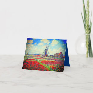 Monet Tulips Windmill Einladung