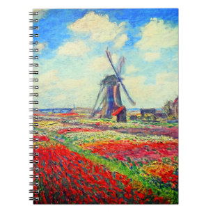 Monet Tulips Windmill Notizblock