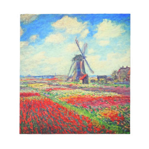 Monet Tulips Windmill Notizblock