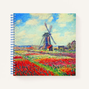 Monet Tulips Windmill Notizbuch