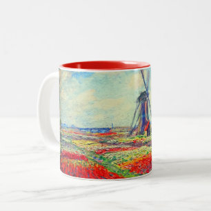 Monet Tulips Windmill Zweifarbige Tasse