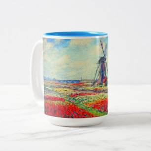 Monet Tulips Windmill Zweifarbige Tasse