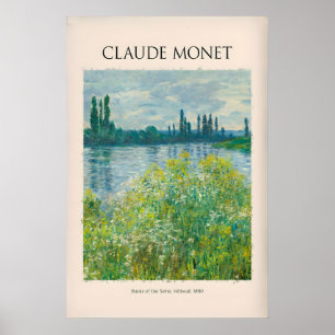 Monet Ufer der Seine Vétheuil Flusslandschaft Poster