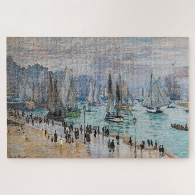 Monet - Verlassend Fischereifahrzeuge des Hafens L Puzzle (Horizontal)