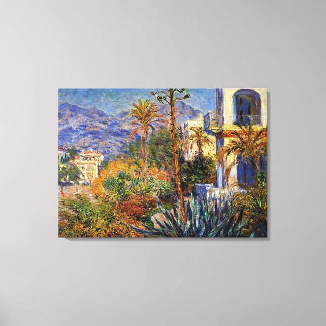 Monet - Villas in Bordighera Leinwanddruck (Vorderseite)