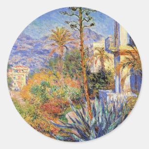 Monet - Villen in Bordighera, Runder Aufkleber