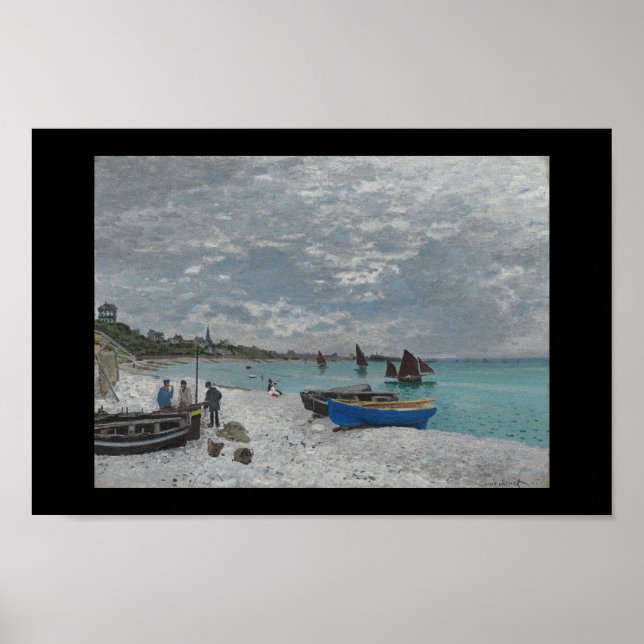 Monet Vintages altes Malerei-Bootswasser Poster (Vorne)