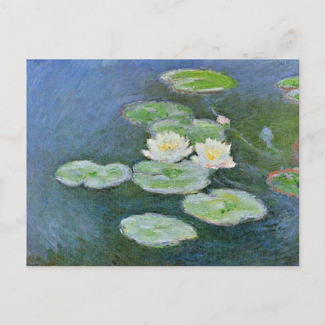 Monet - Wasser Lilien, Abend, Postkarte (Vorderseite)