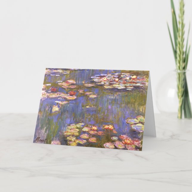 MONET Wasser-Lilien brite-Farbegruß-Karte 1916 Karte (Vorderseite)