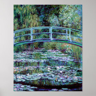 Monet - Wasser-Lilien-Teich u. japanische Brücke Poster