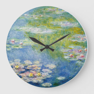 Monet Wasser-Lilienuhr zahllos Große Wanduhr