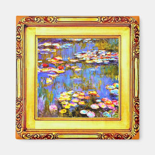 Monet Wasserlilien Gerahmt, Fine Art Magnet