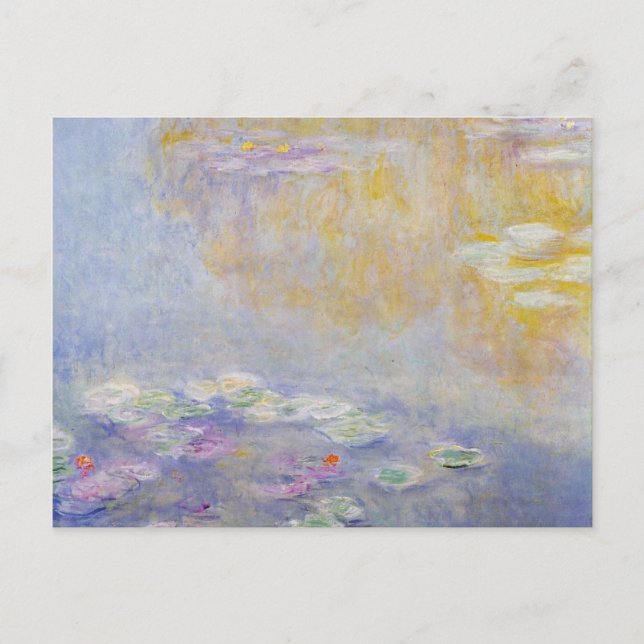 Monet - Water Lilie, Pastellfarben Kunst, Dichtung Postkarte (Vorderseite)