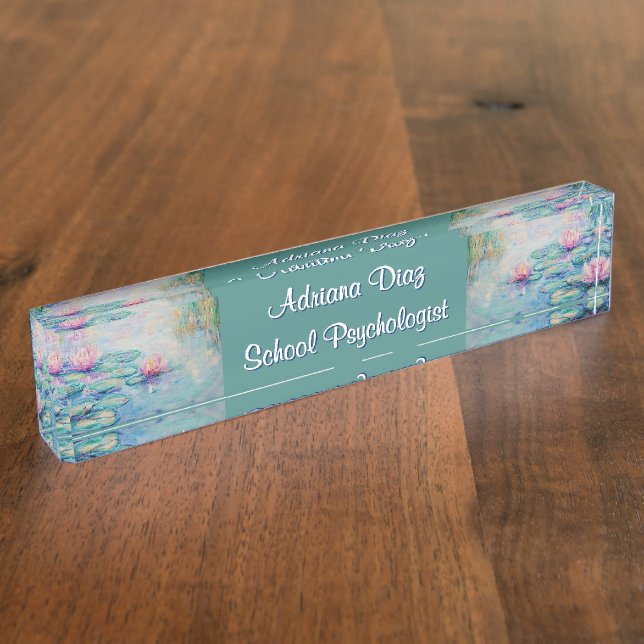 Monet Water Lilien Namensplakette (Seite)