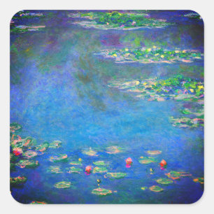 Monet Water Lilies 1906 Quadratischer Aufkleber