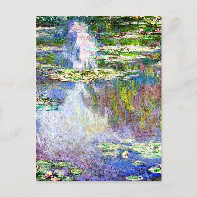 Monet - Water Lilies, 1907 Vintage Kunst Postkarte (Vorderseite)