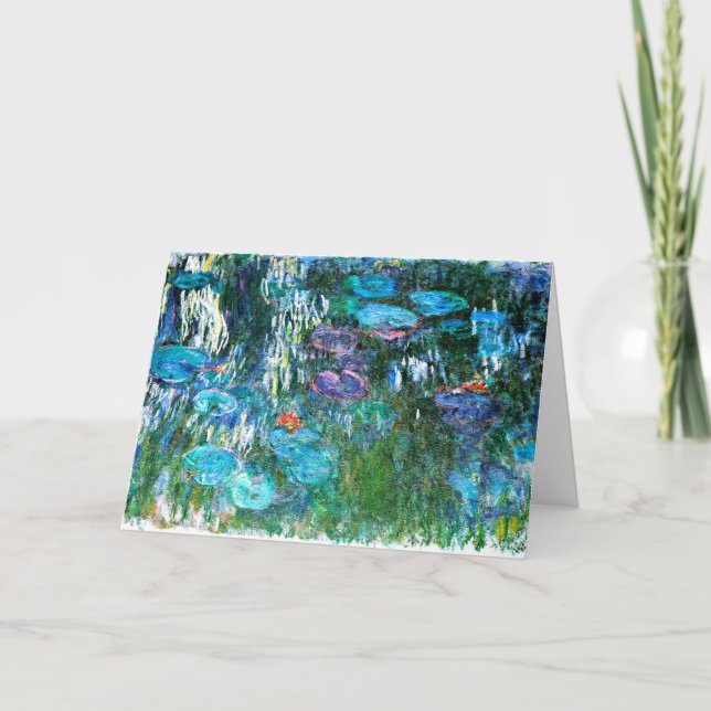 Monet - Water Lilies 1916-1919, blau und rot, Karte (Vorderseite)