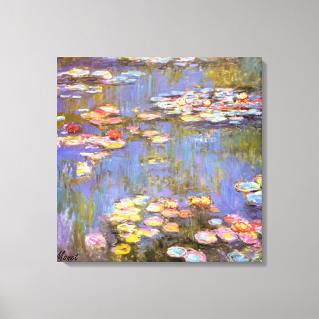 MONET WATER LILIES 1916 bricht Gestrickte Leinwand (Vorderseite)
