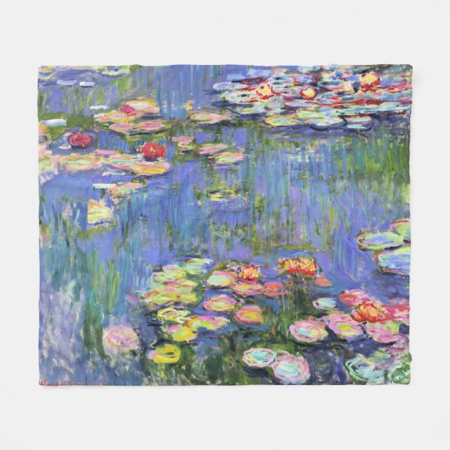 Monet - Water Lilies, 1916 Fleece Blanket (Vorderseite (Horizontal))