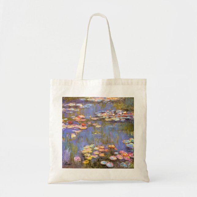 MONET Water Lilies 1916 helle Farben Tote Tasche (Vorne)