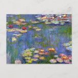 Monet Water Lilies 1916 Postkarte<br><div class="desc">Monet Water Lilies 1916. Ölmalerei auf Leinwand aus dem Jahr 1916. Der französische Impressionist Claude Monet ist nach wie vor berühmt und beliebt für die Gemälde der Wasserlilie, die er in seinem Gartenteich in Giverny entwarf. Diese spezielle Wasserlilienmalerei stammt aus dem Jahr 1916 und zeigt Monets Bewegung in Richtung steigender...</div>