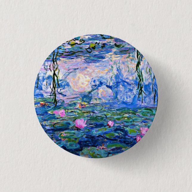 Monet: Water Lilies 1919, berühmtes Bild, Button (Vorderseite)