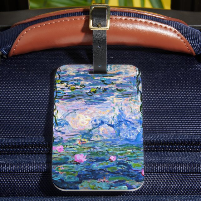 Monet - Water Lilies, 1919, pink, Gepäckanhänger (Vorderseite Insitu 2)