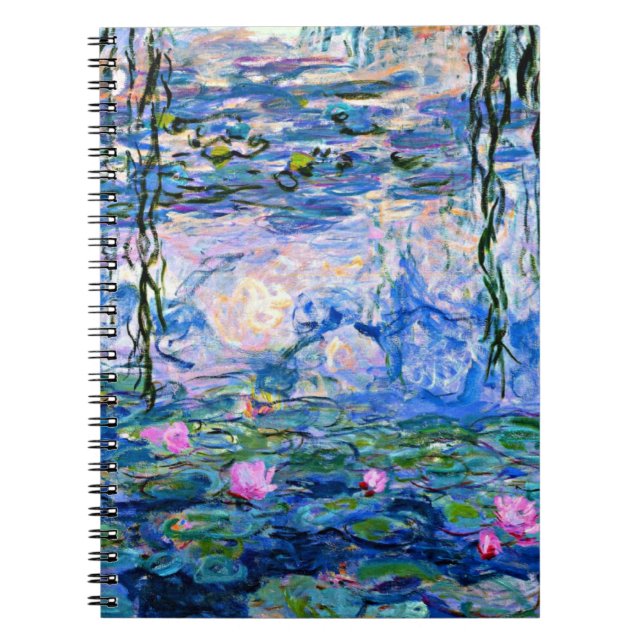 Monet - Water Lilies, 1919, pink, Notizblock (Vorderseite)