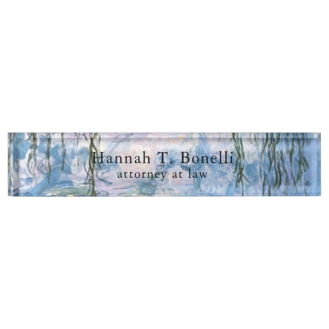 Monet Water Lilies Berufliches klassisches Kunstwe Namensplakette (Vorderseite)