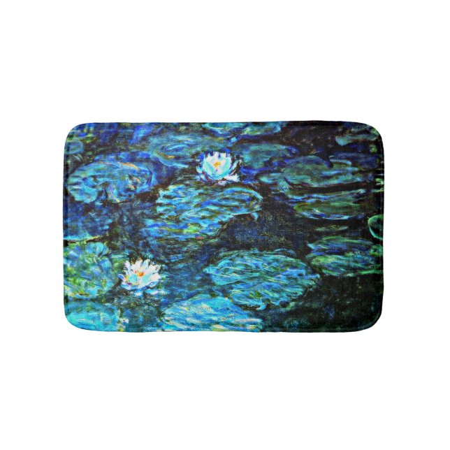 Monet - Water Lilies, blau Badematte (Vorderseite)