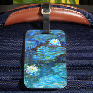 Monet - Water Lilies (blau) Gepäckmarke Gepäckanhänger