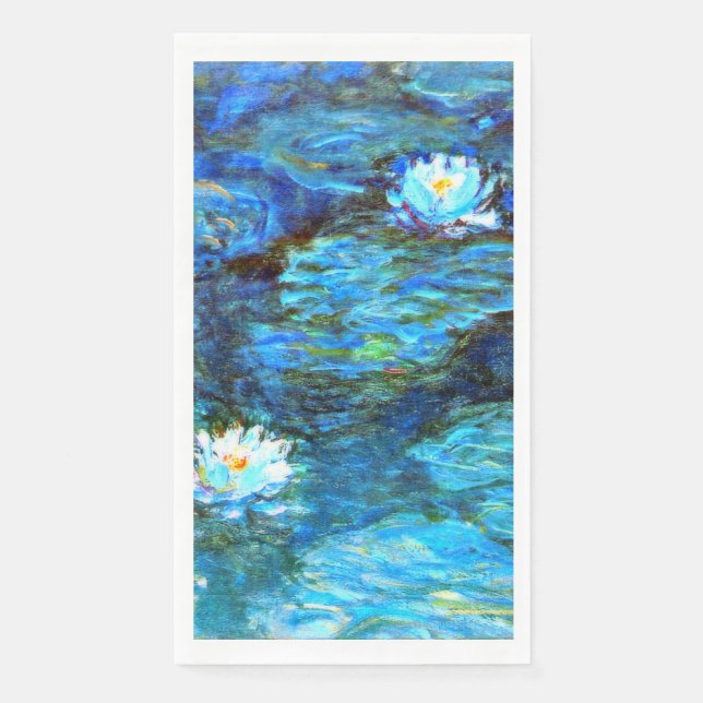 Monet - Water Lilies (blau) Serviette (Vorderseite)