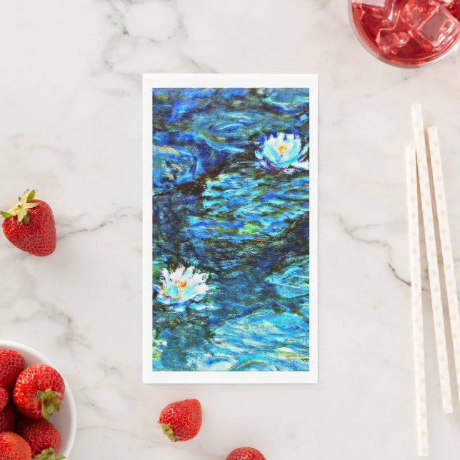 Monet, Water Lilies, Blau, Serviette (Beispiel)