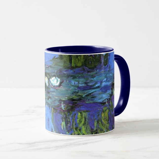 Monet - Water Lilies, Blue Indigo, Tasse (VorderseiteRechts)