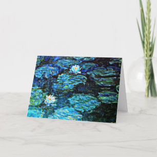 Monet - Water Lilies Blue Karte