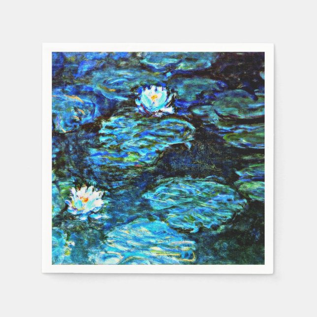 Monet - Water Lilies Blue Serviette (Vorderseite)