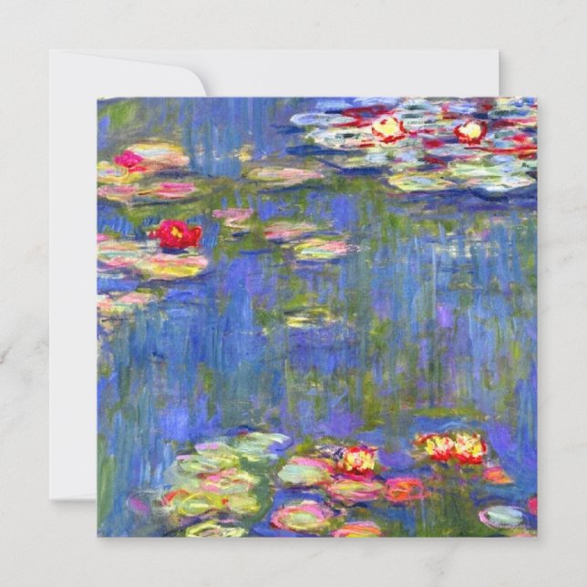 Monet Water Lilies  Einladung (Vorderseite)