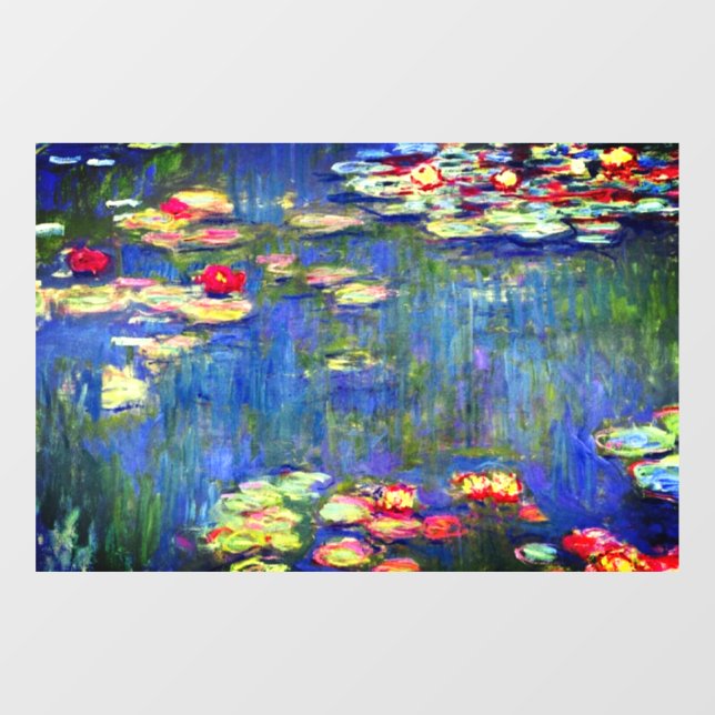 Monet Water Lilies  Fensteraufkleber (Blatt)