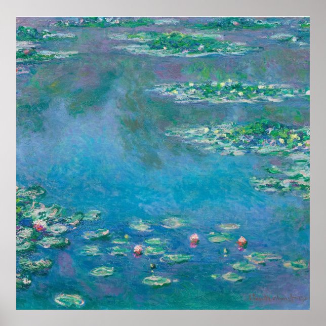 Monet Water Lilies Impressionist Malerei Poster (Vorne)