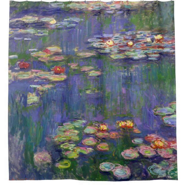 Monet Water Lilies Masterpiece Malerei Duschvorhang (Vorderseite)